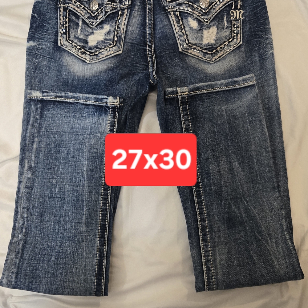 Miss Me Distressed Blue Cropped Jeans
